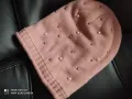 Зимна шапка с перли - дамска, снимка 1