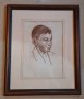 Владимир Димитров- Майстора стара  рисунка портрет на момче с молив , снимка 1 - Антикварни и старинни предмети - 36273506