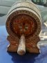 Старо пирографирано буре на стойка, снимка 2