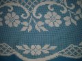 19век ръчно  плетена  елипсовидна покривка филе дантела , снимка 2