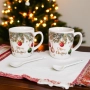 6243 Комплект коледни чаши с лъжички в подаръчна кутия – Merry Christmas, снимка 1