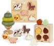 Комплект дървени играчки Монтесори Little Log 3 в 1, над 1 година, снимка 1 - Образователни игри - 42328780