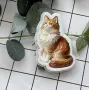 Пухкава котка коте силиконов молд форма фондан шоколад декор, снимка 1