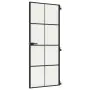 vidaXL Интериорна врата черна 83x201,5 см закалено стъкло и алуминий, снимка 1