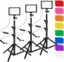  3 броя LED фото-видео лампи  и цветни филтри от Ci-Fotto, снимка 1