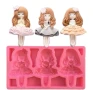 3 момичета принцеси Силиконов молд форма калъп за смола гипс фондан за декорация на торта , снимка 2
