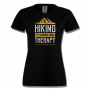 Дамска тениска Hiking It's Cheaper Than Therapy,Изненада,Подарък,Поход,Връх,Хижа, снимка 6