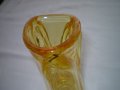 Ретро ЖЪЛТА ВАЗА КРИСТАЛНО СТЪКЛО , снимка 3