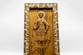 Позлатена дървена релефна икона на Свети Димитър, снимка 5