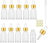 Нови Мини стъклени бутилки 5ml с пипета за етерични масла 10 броя капкомер, снимка 1