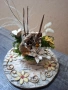 Декорация с цветя от брезова кора., снимка 9