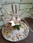 Декорация с цветя от брезова кора., снимка 5