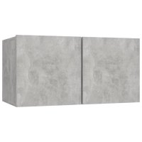 Комплект ТВ шкафове от 10 части, бетонно сиви, ПДЧ, снимка 5 - Шкафове - 41878865