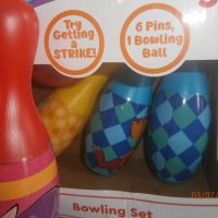 Боулинг Дино сет с 6 кегли и топка., снимка 3 - Образователни игри - 41449635