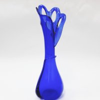 Ваза от кобалтово синьо стъкло, синя(13.3), снимка 6 - Вази - 39679916