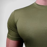 Мъжки спортни тениски за фитнес и тичане от лека материя - армейско зелено, снимка 4 - Тениски - 41125378
