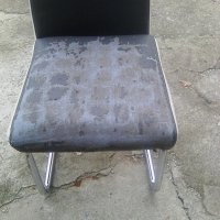 Тръбни столове от изкуственна кожа и плат четири броя, снимка 2 - Други стоки за дома - 38899324