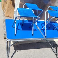 Сгъваем комплект маса и столове за къмпинг , Алуминиева конструкция , снимка 1 - Къмпинг мебели - 41116713