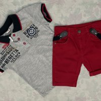 Комплект от панталонки и блузка с якичка, снимка 1 - Детски комплекти - 41291517