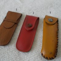 Кожено калъфче джобно ножче, снимка 1 - Антикварни и старинни предмети - 42433158