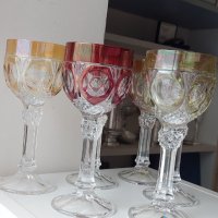 Кристални чаши-комплект от шест броя,многоцветен кристал, снимка 6 - Чаши - 41484526