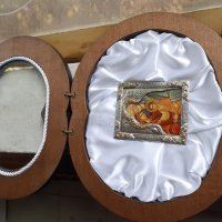 Уникална сребърна икона в кутия сърце със сертификат, снимка 2 - Антикварни и старинни предмети - 42598482