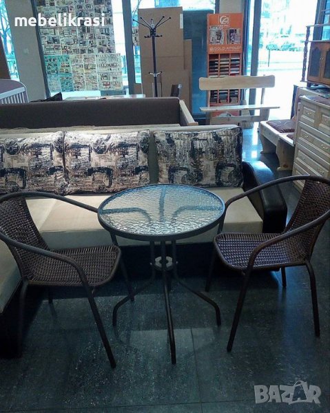 Градински метален ратанов сет, снимка 1