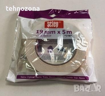 Двойно залепваща лента - 19мм х 5 метра, бял цвят Scley, снимка 1
