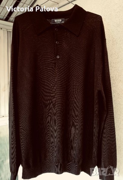 Шоколадов пуловер/блуза CAFÉ COTON Франция екстра нежен меринос, снимка 1