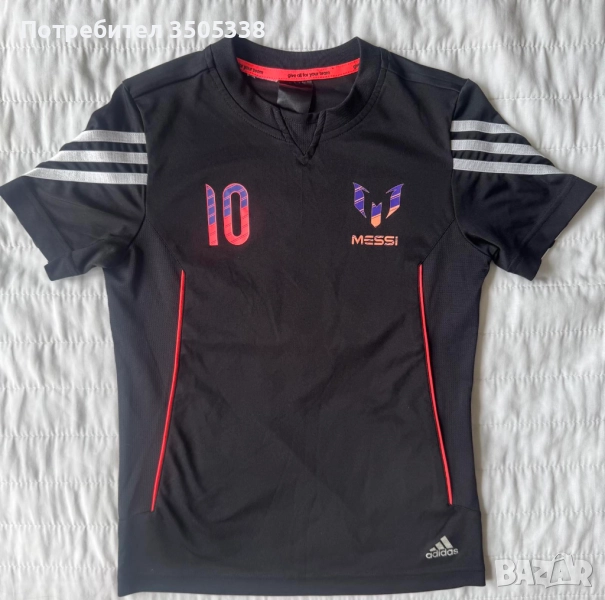 Детска Футболна фланелка ADIDAS MESSI 10 Black kids 8-10 г., снимка 1