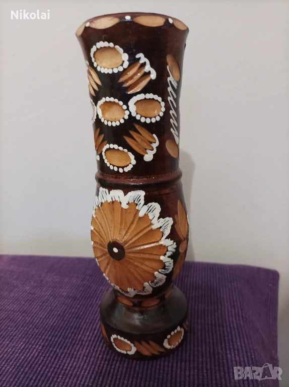 Дървена ваза, снимка 1
