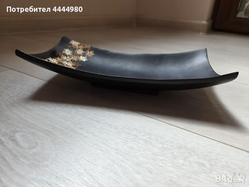 Бамбукова, правоъгълна чинийка, ръчна изработка, снимка 1