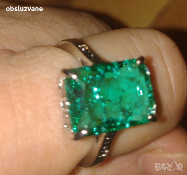 Пръстен с кракелиран кристал, снимка 1