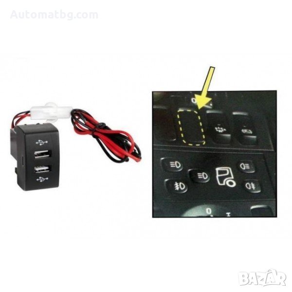 USB зарядно Automat, За два телефона, За MAN, 12V, 24V, снимка 1