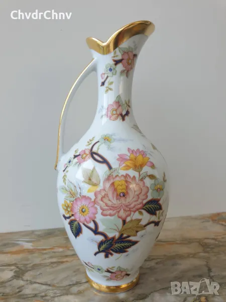 Royal KPM 23см/Бавария немска порцеланова ваза с дръжка-кана/флорална, снимка 1