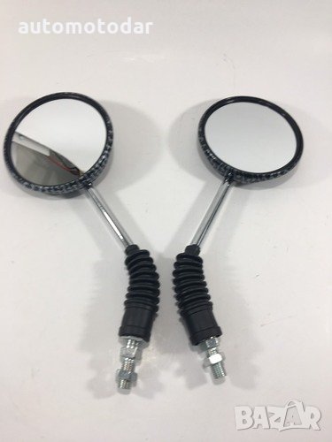 МОТО ОГЛЕДАЛА /КАРБОН И НИКЕЛ/ 10мм, снимка 1