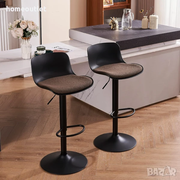 Комплект бар столове - EUYY102-KS-1909BK-CF - 2бр, снимка 1