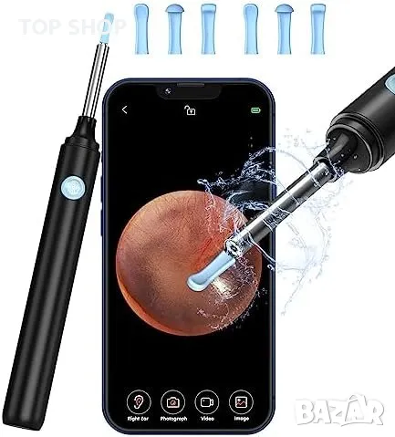 Нов VITCOCO Отоскоп 1080P FHD WiFi - Премахване на Ушна Кал с 6 LED, снимка 1