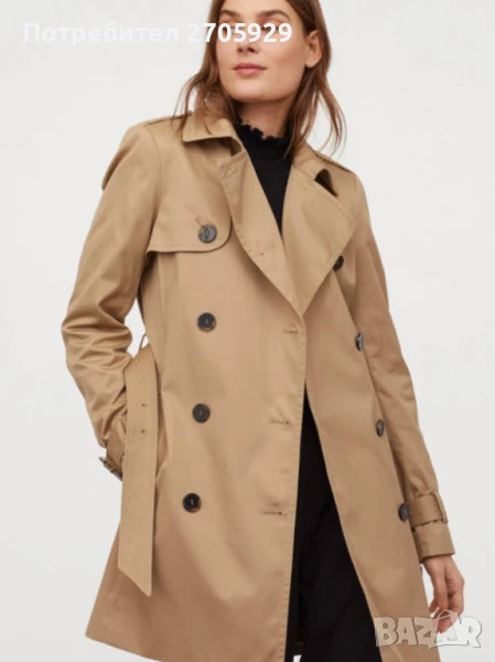 H&M класически тренчкот, размер 36/S, снимка 1