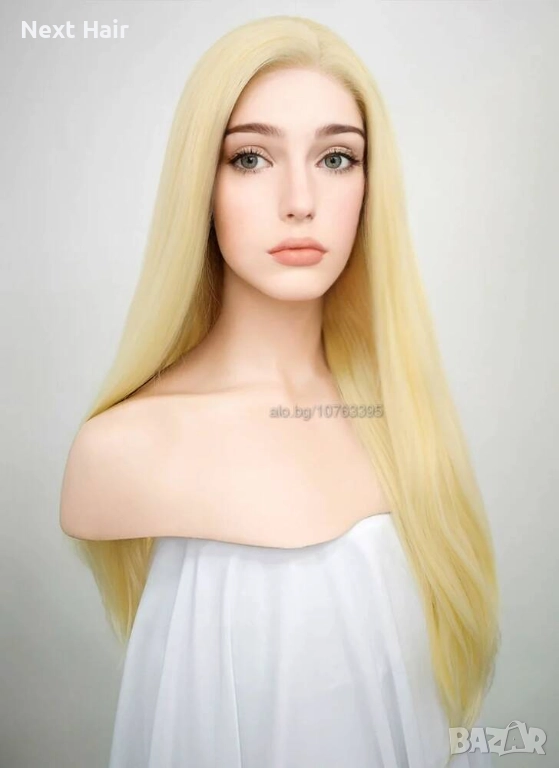 Руса перука с цяла дантела - 70 см, висок клас, снимка 1