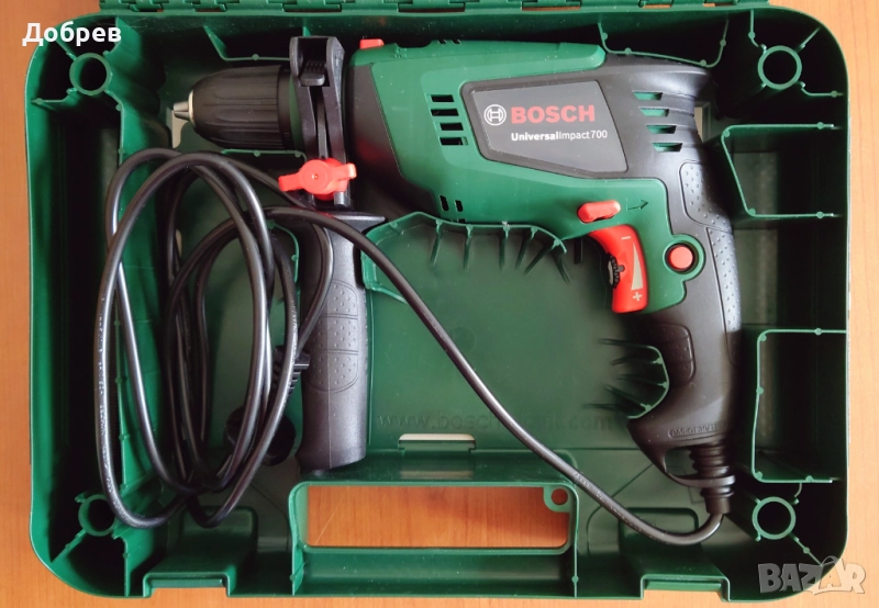 НОВИ: Bosch Universal Impact 700W в куфар. BOSCH IXO 6 Classic с кабел, зарядно, битове., снимка 1