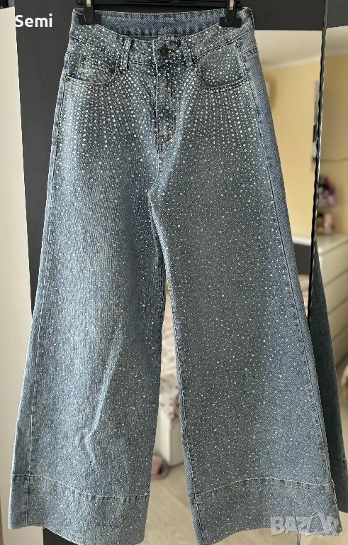 Дамски дънки с камъни, снимка 1