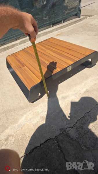 Ниска градинска маса за кафе (метал и дърво) LUX, снимка 1