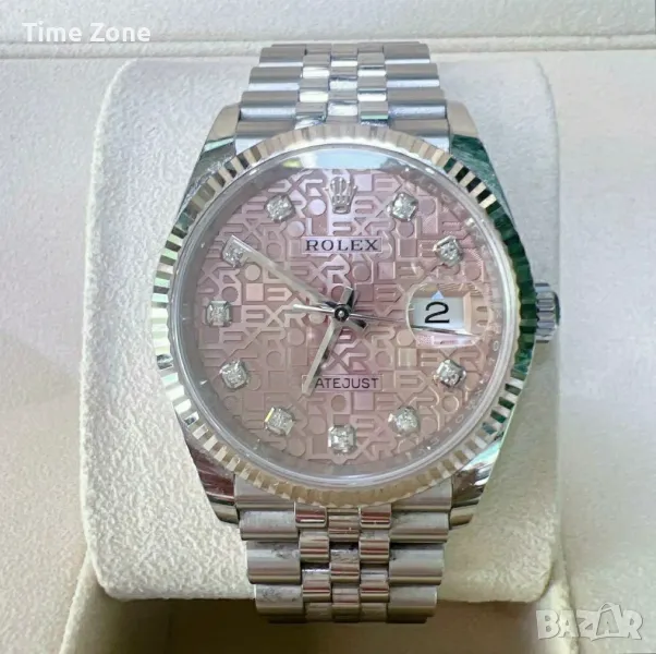 Rolex Datejust 36mm Steel Pink Dial Diamond Automatic Дамски Различни Варианти, снимка 1