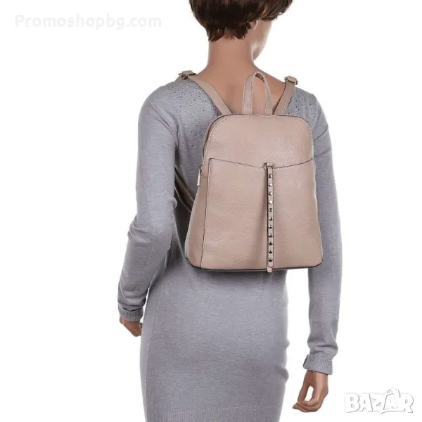 ПРОМОЦИЯ! Дамска кожена раница, бежова, снимка 1