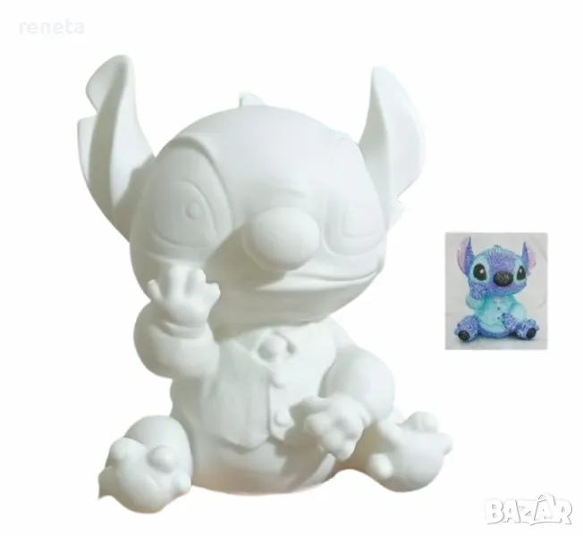 Играчка Стич, Тип Касичка, Пластмасова, Направи си сам, Диамантени мъниста, 16 см, снимка 1