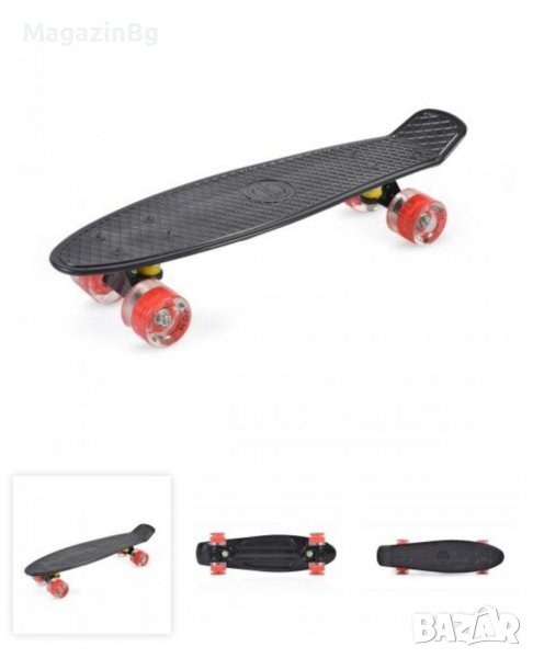 СКЕЙТБОРД SPICE LED 22" ЧЕРЕН пени борд Пениборд , снимка 1