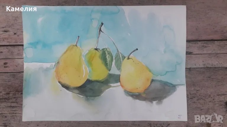 Картина: "Круши" - акварел , снимка 1