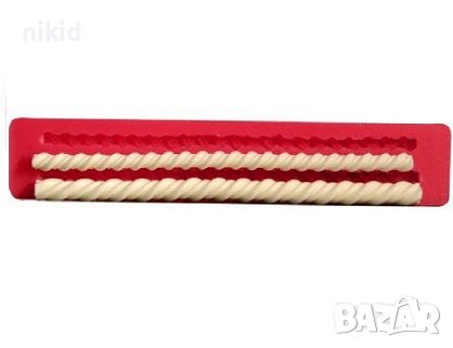 2 въжета въже борд кант силиконов молд форма украса и декорация фондан гипс, снимка 1