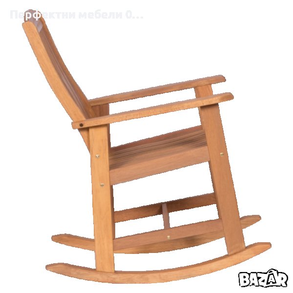 Дървен люлеещ стол кресло от дърво Меранти на склад-удобен и стабилен, снимка 1